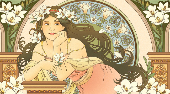 Mucha style goddess