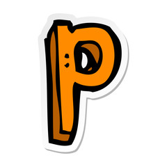 sticker of a cartoon letter