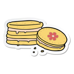 sticker of a cartoon biscuit