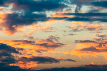 Naklejka na ściany i meble .colorful dramatic sky with cloud at sunset