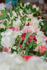 Decoration with flowers in the restaurant