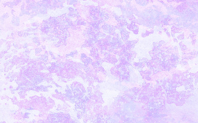 Grunge light purple watercolor background. Abstract aquarelle paint paper texture brush canvas for retro design, vintage cards templates. Violet shades hand drawn illustration
