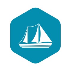 Yacht icon in simple style isolated on white background. Sea transport symbol