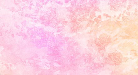 Grunge paint light pink watercolour background on white paper texture. Abstract soft magenta shades aquarelle illustration. Watercolor canvas for creative design, vintage cards, retro templates.