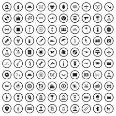 100 photo icons set in simple style for any design vector illustration