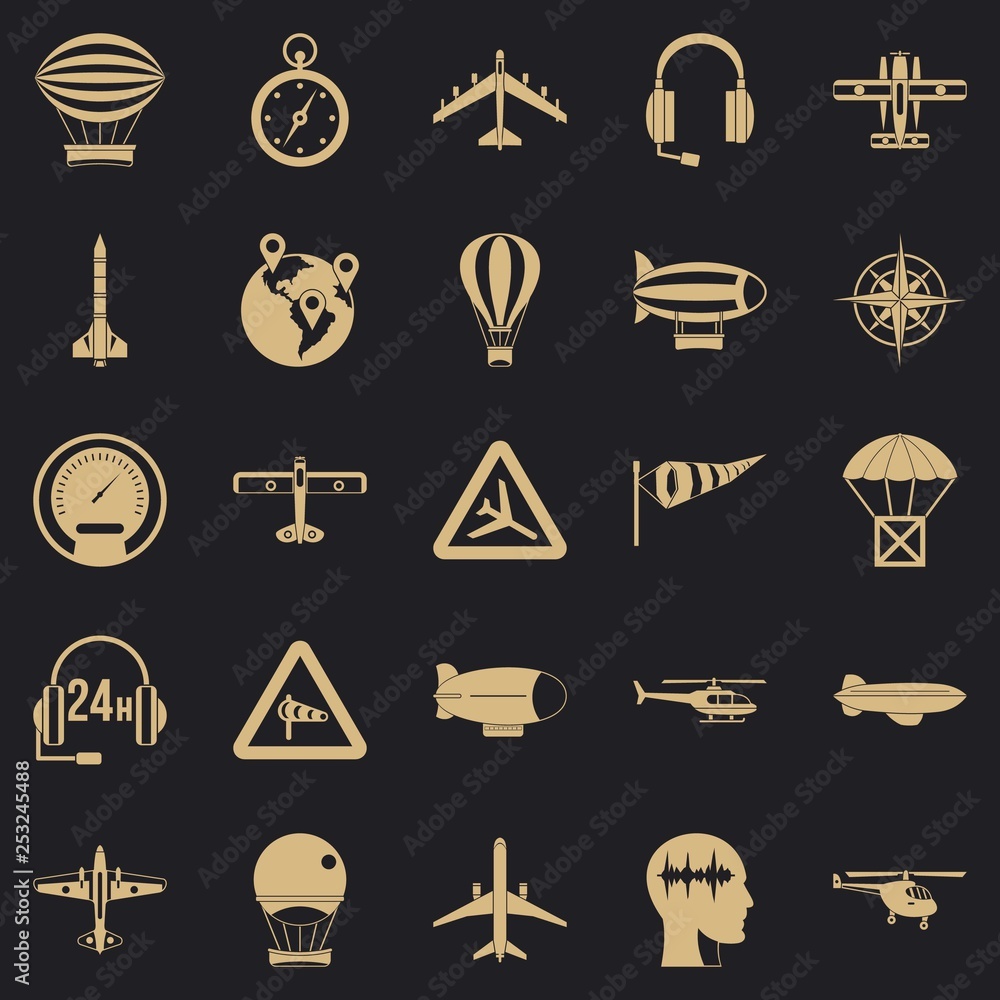 Poster atmosphere icons set. simple set of 25 atmosphere vector icons for web for any design
