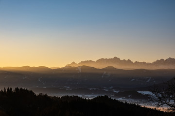 sunrise in mountains