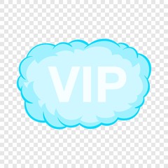 VIP word in a cloud icon in cartoon style on a background for any web design 