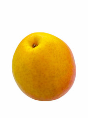 ripe yellow apple isolated on white background