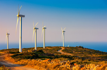 Wind Turbines on the island of Crete