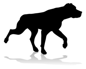 A detailed animal silhouette of a pet dog