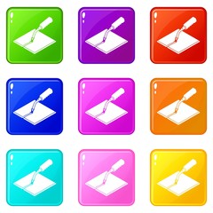 Welding torch icons set 9 color collection isolated on white for any design