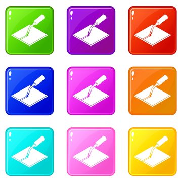 Welding torch icons set 9 color collection isolated on white for any design