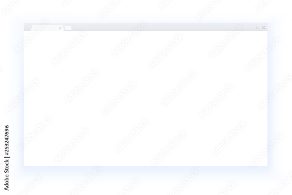 Poster Simple style blank web browser window isolated on white background