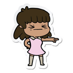 sticker of a cartoon woman