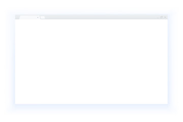 Simple style blank web browser window isolated on white background