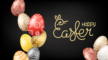 Christial holiday greeting card. Happy Easter vector banner
