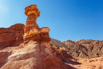 Fototapeta na wymiar stone column in a desert near Amraam pillars in Israel