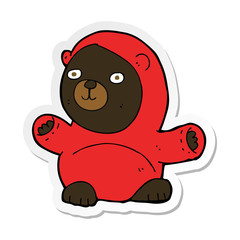 sticker of a cute cartoon black bear