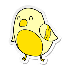 distressed sticker of a Cartoon Bird