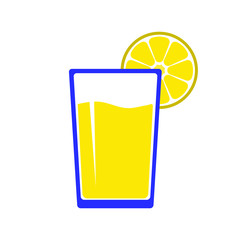 A glass of fresh lemon juice and lemon. 
