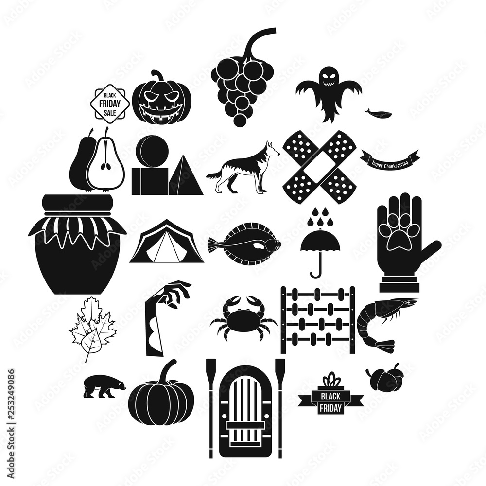 Aufkleber leaf fall icons set. simple set of 25 leaf fall vector icons for web isolated on white background