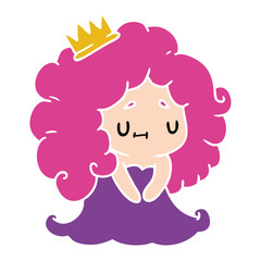 cartoon of a cute kawaii princess girl