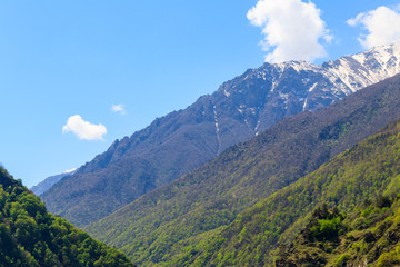 View on the Caucasian mountains in Georgia