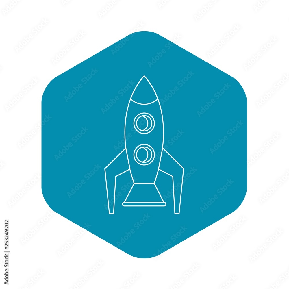 Poster retro rocket icon. outline illustration of retro rocket vector icon for web
