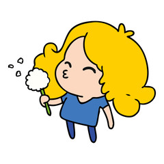 cartoon of cute kawaii girl