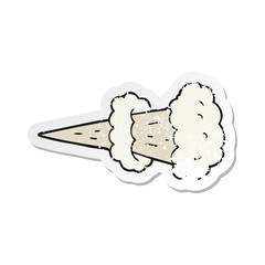 retro distressed sticker of a cartoon smoke explosion