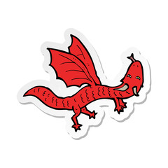 sticker of a cartoon little dragon