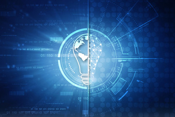 Obraz premium 2d rendering led white lightbulb 