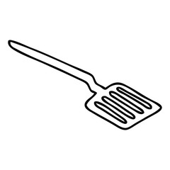 quirky line drawing cartoon spatula