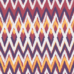 Abstract Ikat and boho style handcraft fabric pattern. Traditional Ethnic design for clothing and textile background, carpet or wallpaper
