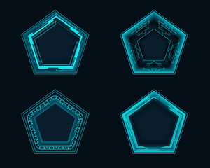 Pentagonal elements for the hud interface.