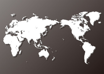 Fototapeta na wymiar 黒の背景グラデーションと白い世界地図