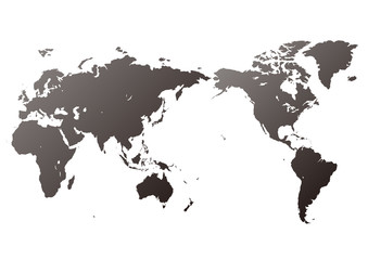 白色の背景と黒いグラデーション世界地図