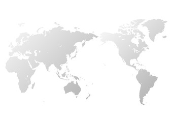 白色の背景とグレーのグラデーション世界地図