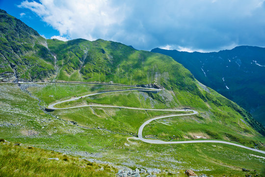 Transfagarasan pass in summer. Crossing Carpathian mountains in Romania, Transfagarasan is one of the most spectacular mountain roads in the world.