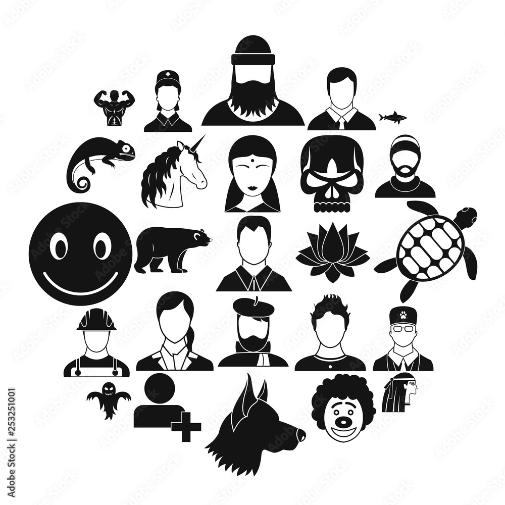 Aufkleber nationality icons set. simple set of 25 nationality vector icons for web isolated on white backgroun
