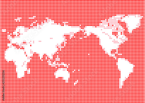 赤色の背景と白い丸いドット世界地図 Wall Mural Wallpaper Murals Rrice 赤色の背景と白い丸いドット世界地図 Wall Mural Wallpaper Murals Rrice