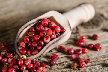 Pink pepper close up