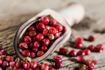 Pink pepper close up