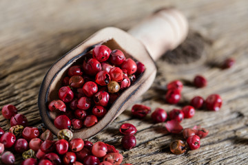 Pink pepper close up