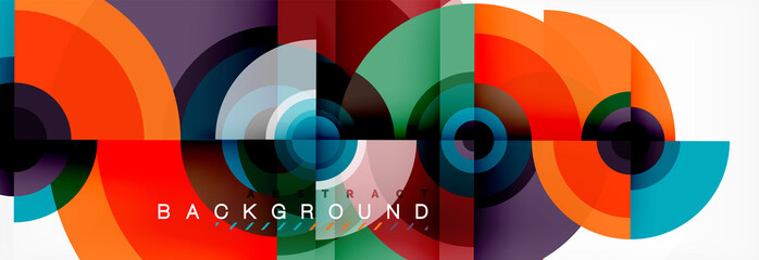 Obraz premium Okrągłe okręgi i trójkąty streszczenie tło