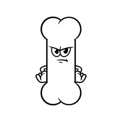 Cartoon Angry Bone Character