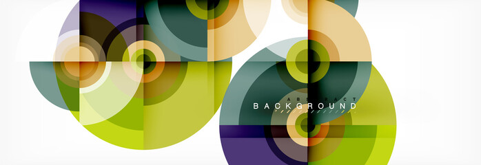 Fototapeta premium Circle abstract background with triangular shapes for modern design, cover, template, brochure, flyer.