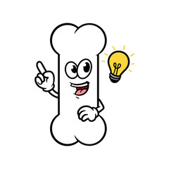 Cartoon Bone Character With Idea