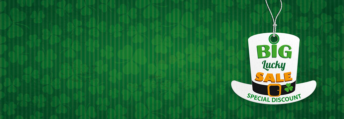 Header Shamrocks Price Sticker Hat St Paricks Day Sale